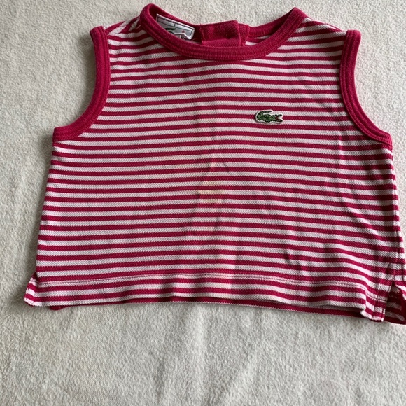 Tops | Lacoste Girls Striped Crop Tank 